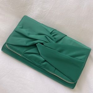 Vintage green silky clutch